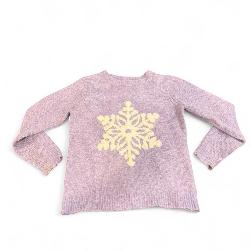 Cupcakes and Cashmere Snowflake Sweater Lavender Purple Knit Crewneck Womens XS